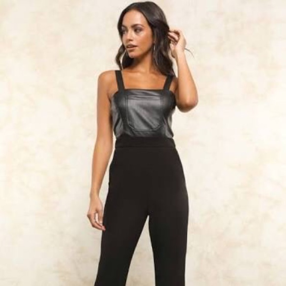 NWT JoJo FLETCH Leather Jumpsuit - Picture 1 of 6